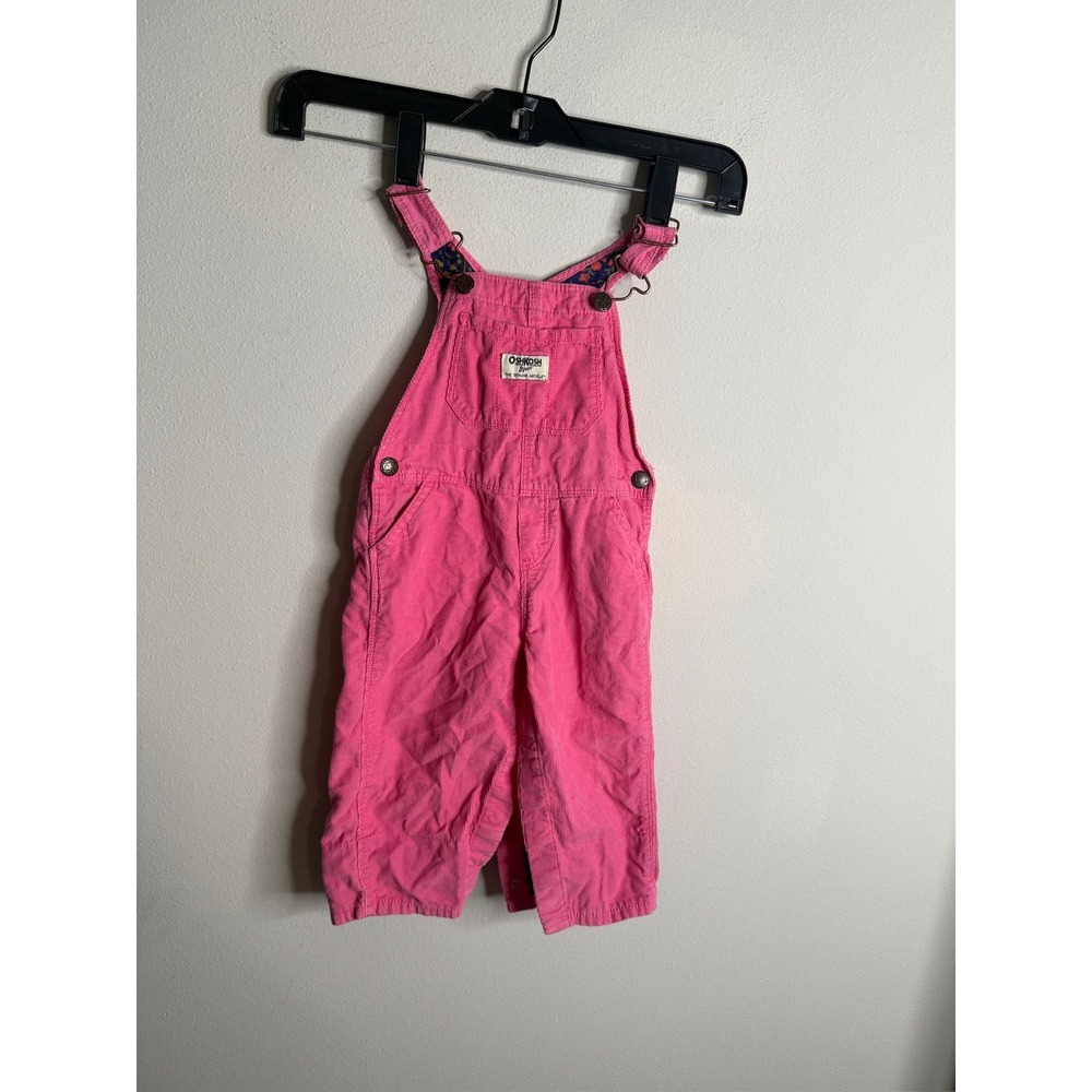 OshKosh‎ B'gosh Baby Girl Pink Corduroy Overalls Size 18M One Piece